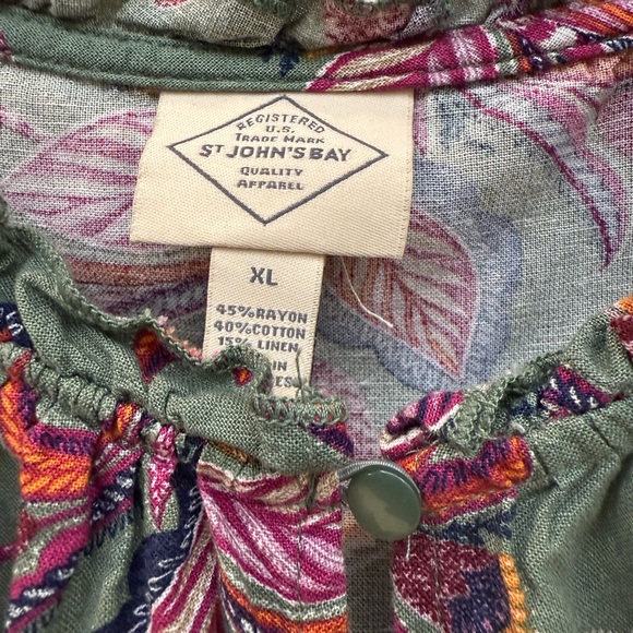 St John’s Bay Floral Ruffle Sleeve Dress - Picture 5 of 7